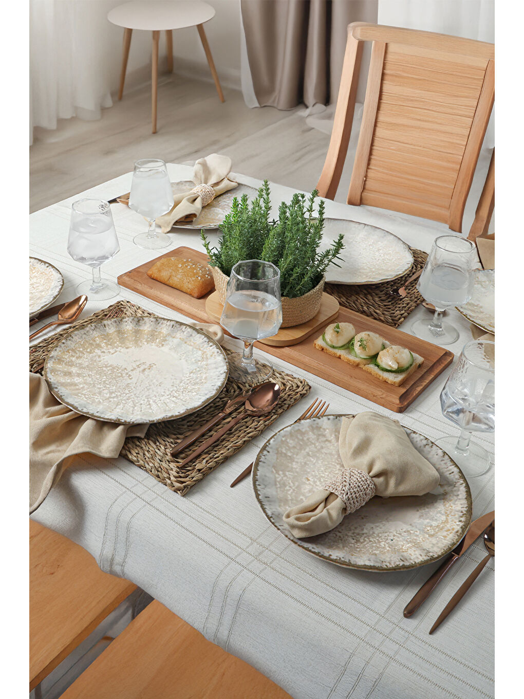 Karışık Vintage Cream Sirius Servis Tabağı 27 Cm 6 Adet