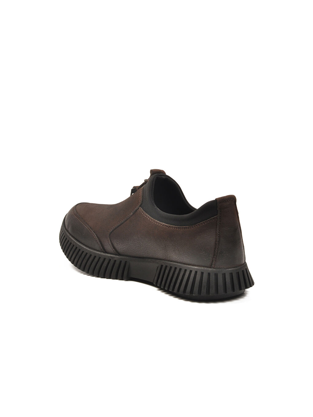 Kahverengi Kahve Nubuk Hakiki Deri Kaymaz Taban Kadın Casual Ayakkabı 25405007K Z-3