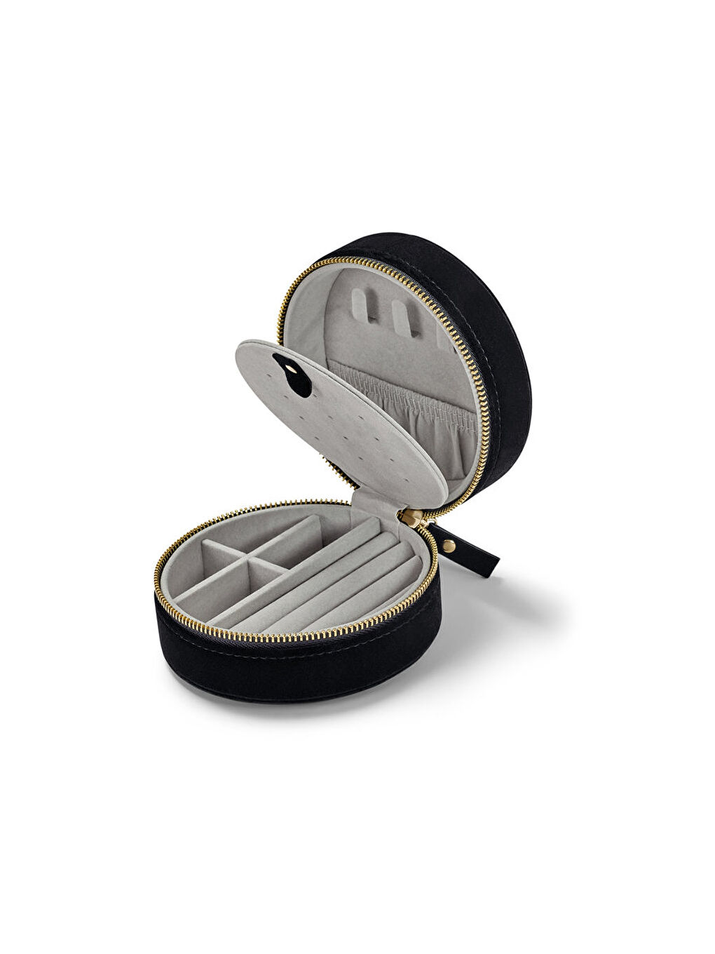 Kadın Takı Kutusu, Kadife, Siyah-2