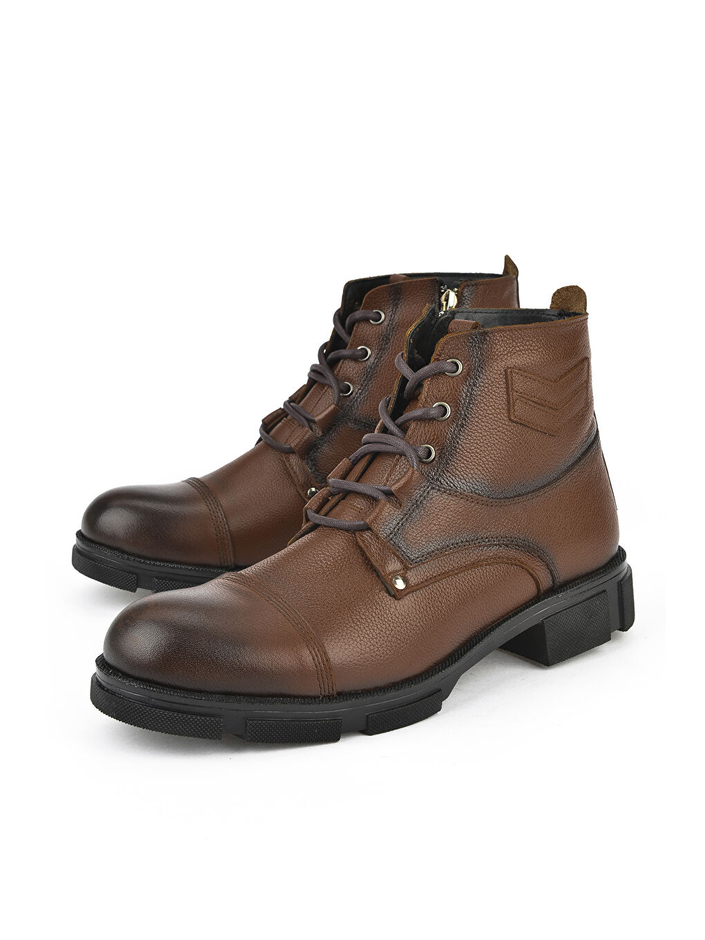 Kahverengi Erkek Hakiki Deri Kürklü Bot 153999Z045 Taba-4