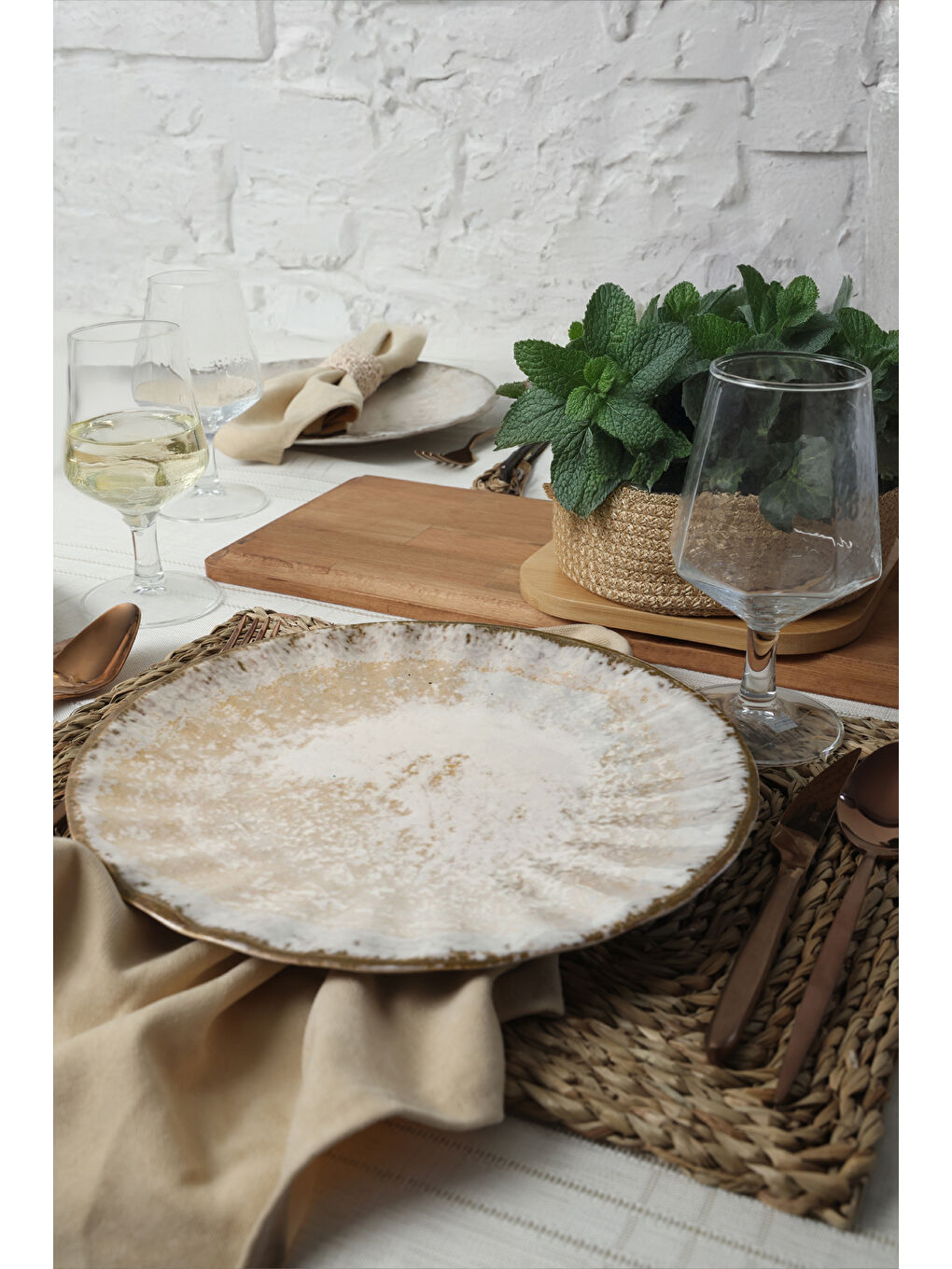 Karışık Vintage Cream Sirius Servis Tabağı 27 Cm 6 Adet-4