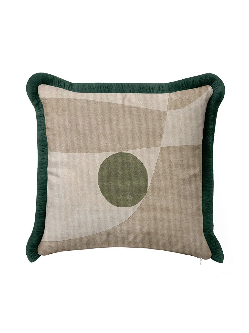 Karışık Modern Geometrik Saçaklı Yastık Kılıfı - Minimalist Doğal Yeşil Rustik Püsküllü Kırlent Kılıfı-4