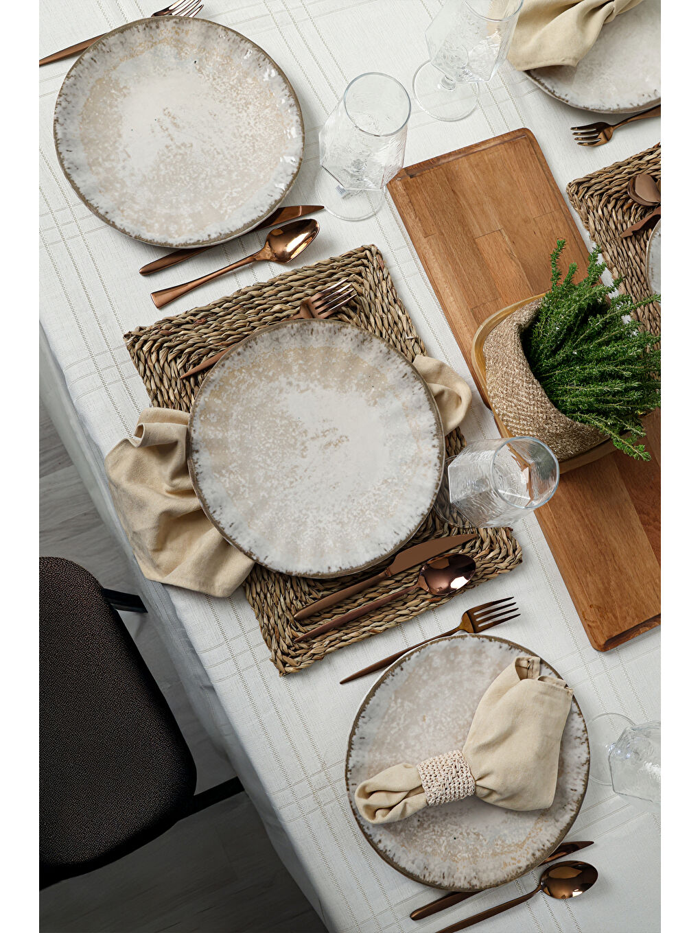 Karışık Vintage Cream Sirius Servis Tabağı 27 Cm 6 Adet-6