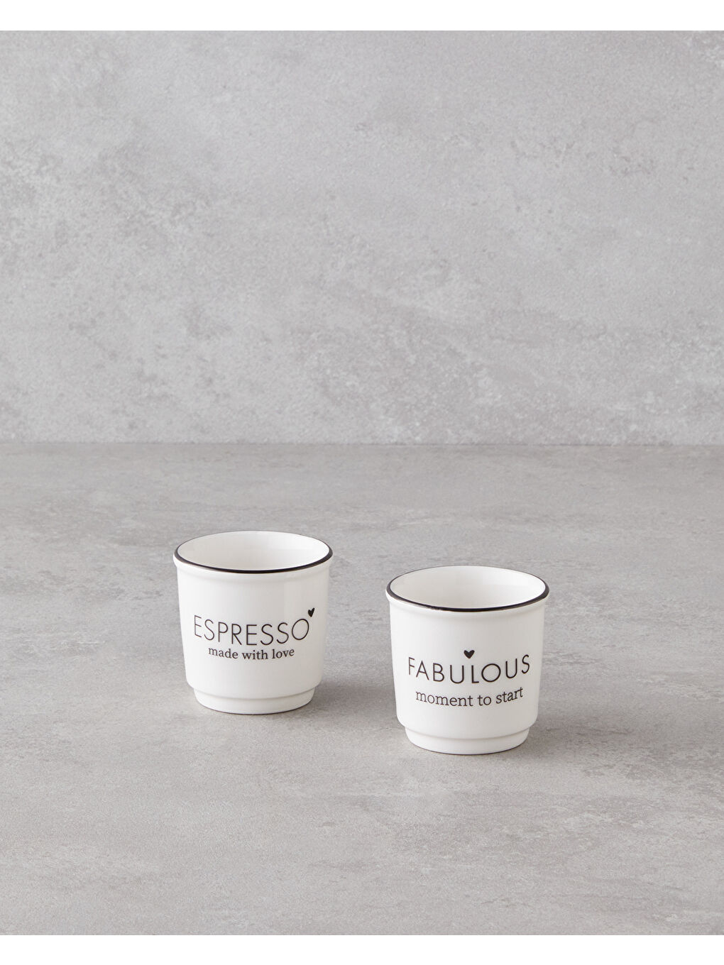 Fabulous Bone Porselen 2’li Espresso Fincan 90 ml Beyaz