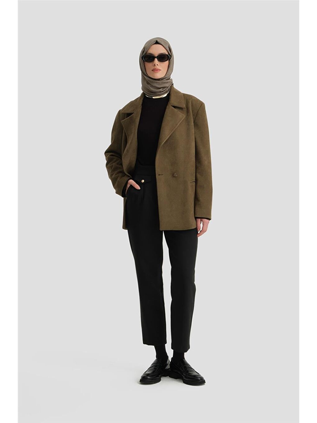 Asimetrik Kapamalı Pantolon 24K2707 Siyah-1