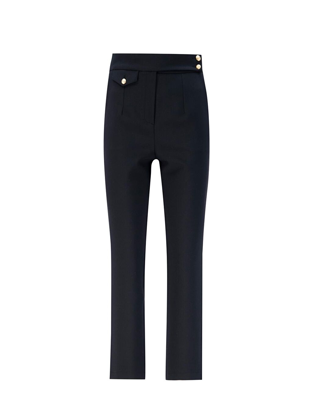 Asimetrik Kapamalı Pantolon 24K2707 Siyah-3