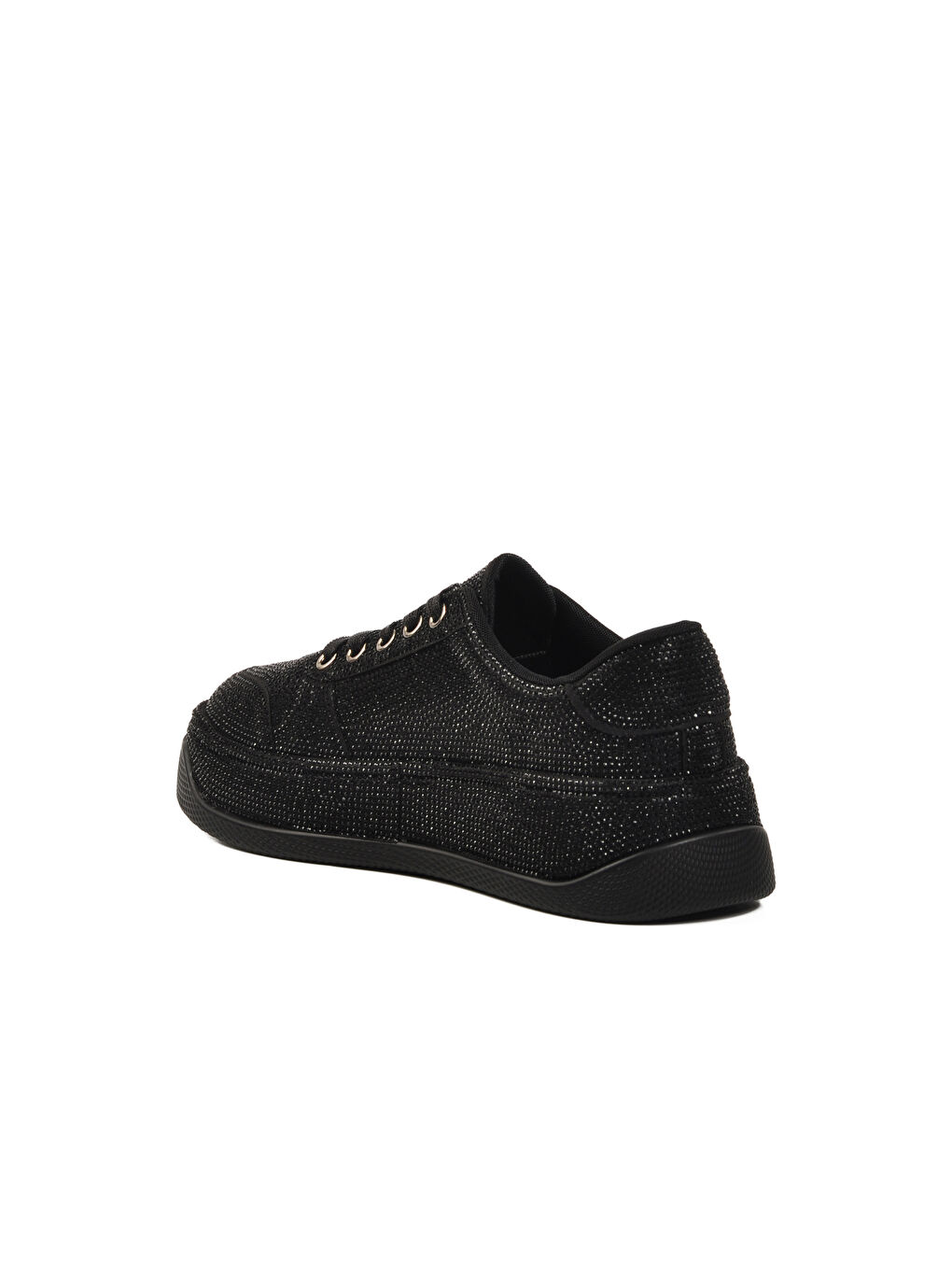 Siyah Taş İşlemeli Kadın Sneaker 25Y451-10 Z-3