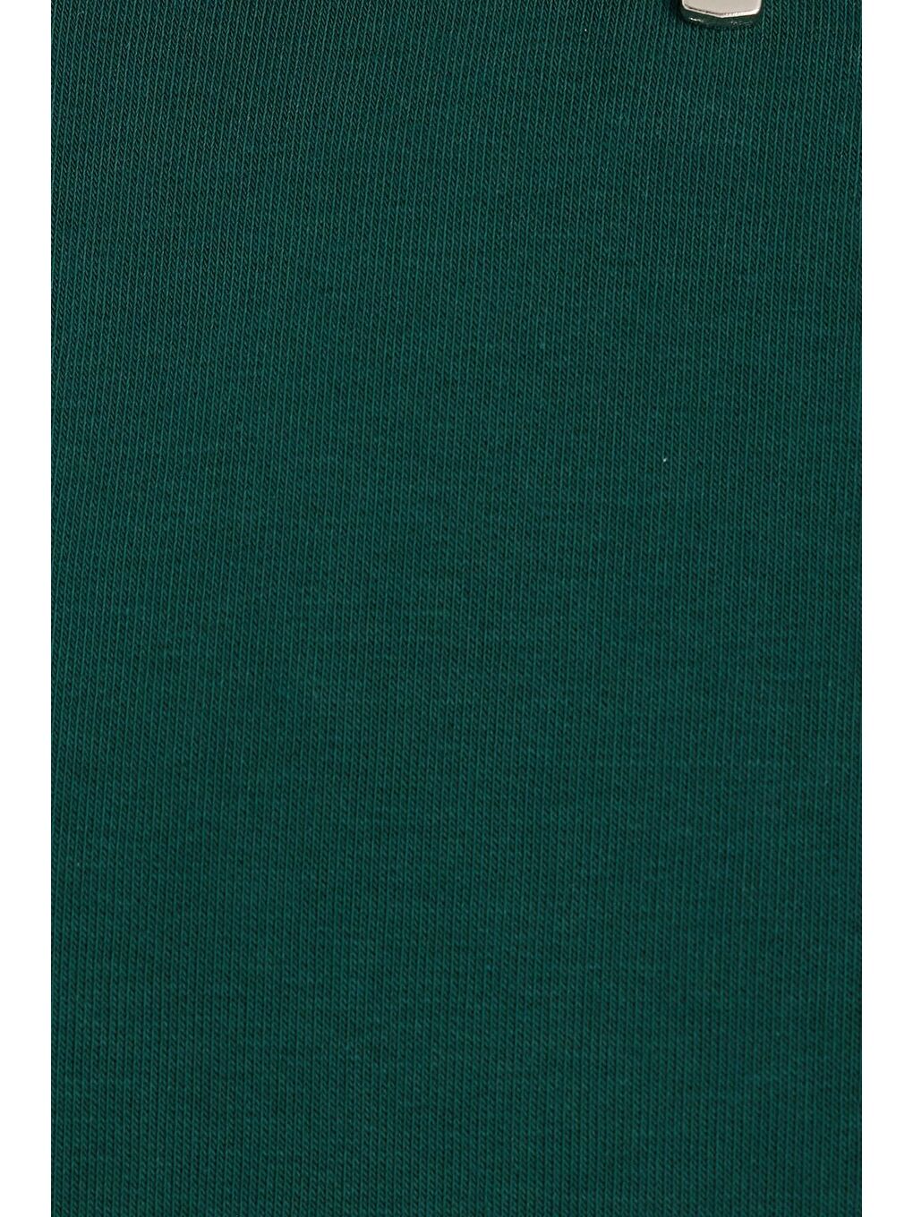 Kadın Relax Fit Rahat Kesim Pamuklu İçi Polarlı Yarım Fermuarlı Haki Dik Yaka Sweatshirt-5