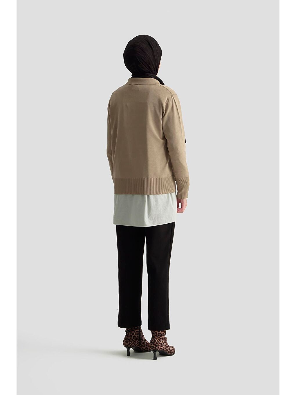 Beli Lastikli Klasik Pantolon 25Kd1113 Siyah-2