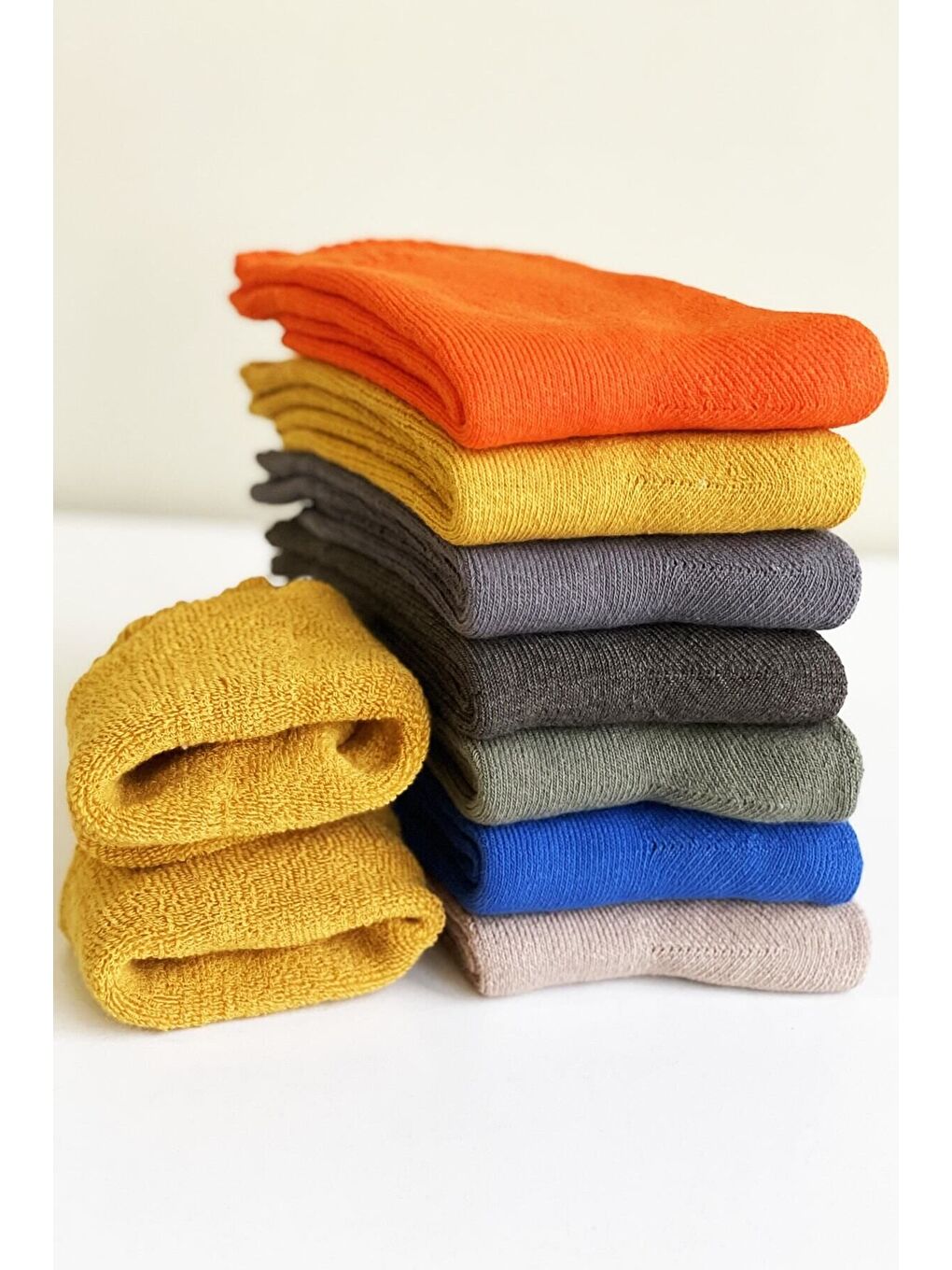 Karışık 7'li Unisex Kışlık Havlu Çorap Pamuklu-1
