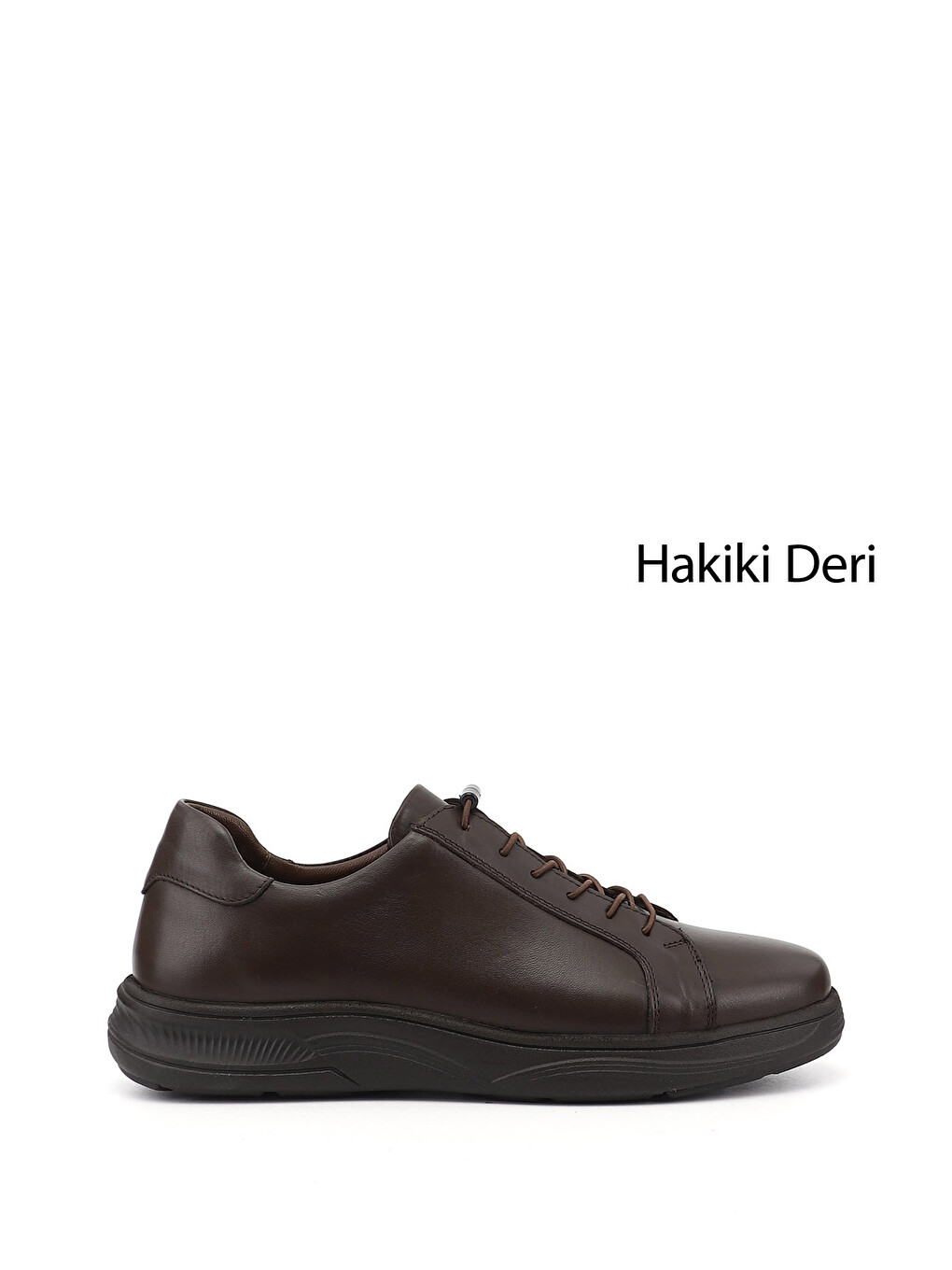 Kahverengi Erkek KOYU KAHVE Bağcıklı Hakiki Deri Sneaker