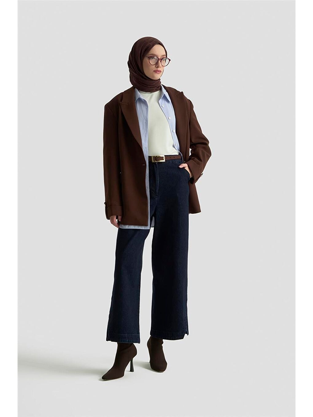 Paça Detaylı Denim Pantolon 25Kd1011 Lacivert