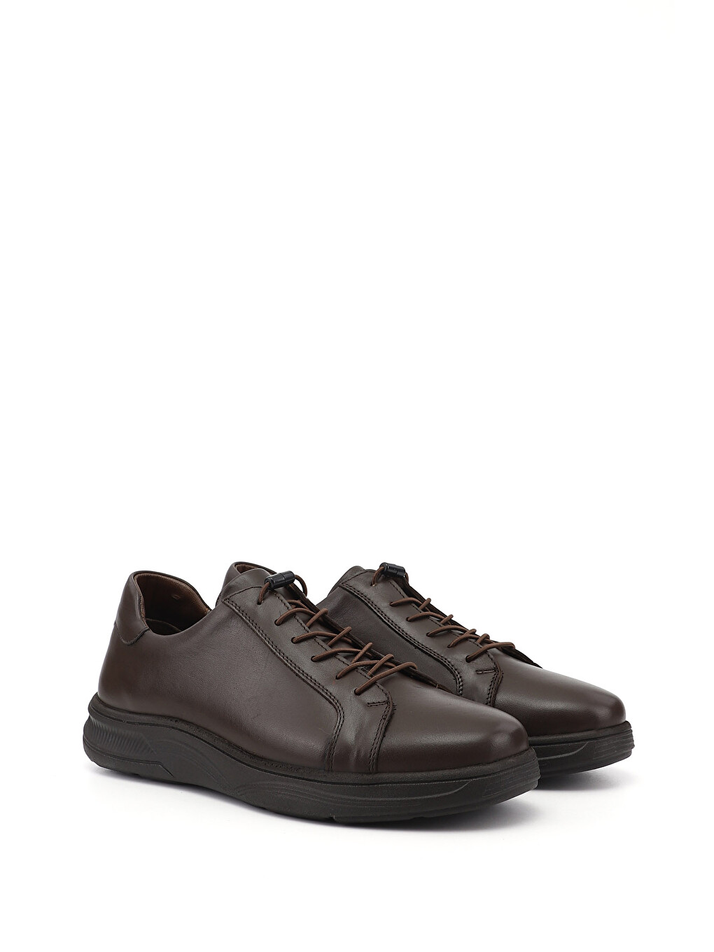 Kahverengi Erkek KOYU KAHVE Bağcıklı Hakiki Deri Sneaker-1