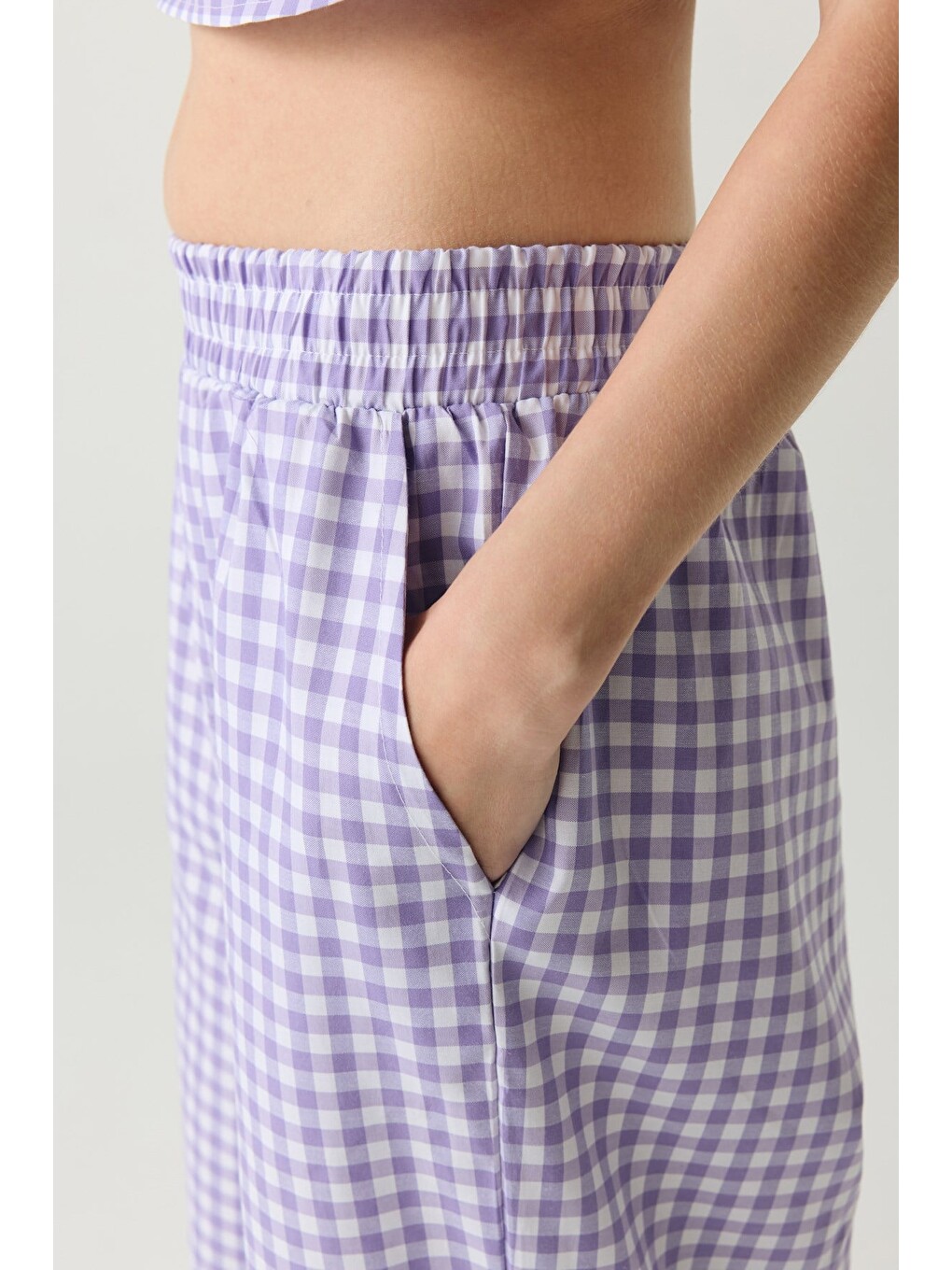 Dayjamas Pötikare Crop Pantolon Takım Lila-4