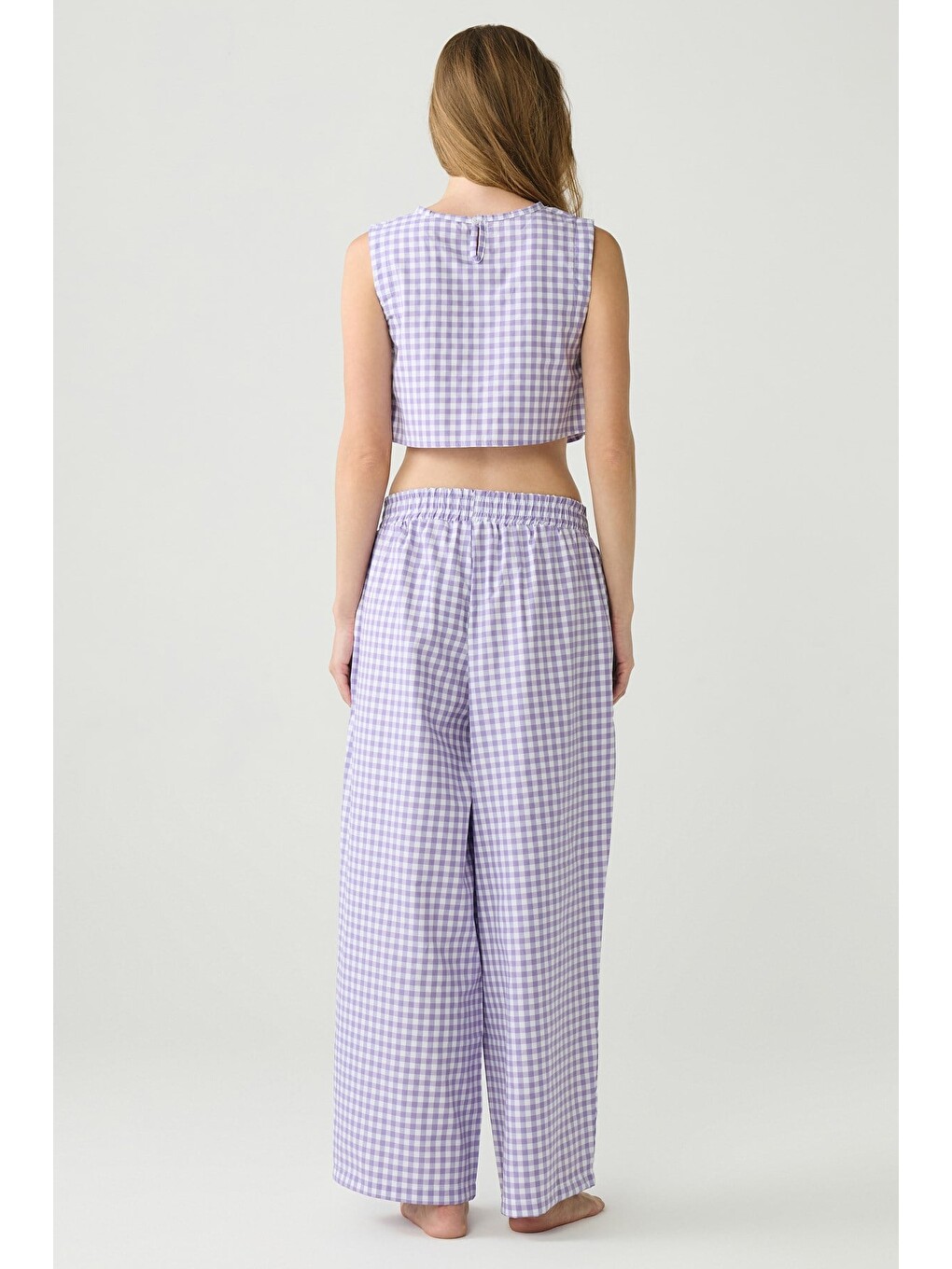 Dayjamas Pötikare Crop Pantolon Takım Lila-5