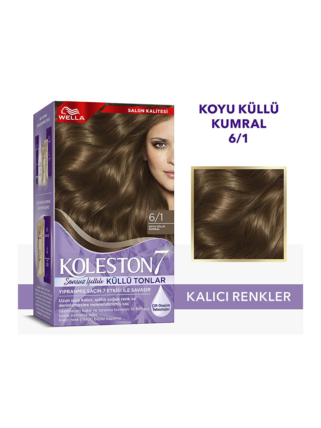 Wella Renksiz Koleston Supreme Saç Boyası 6/1 Koyu Küllü Kumral