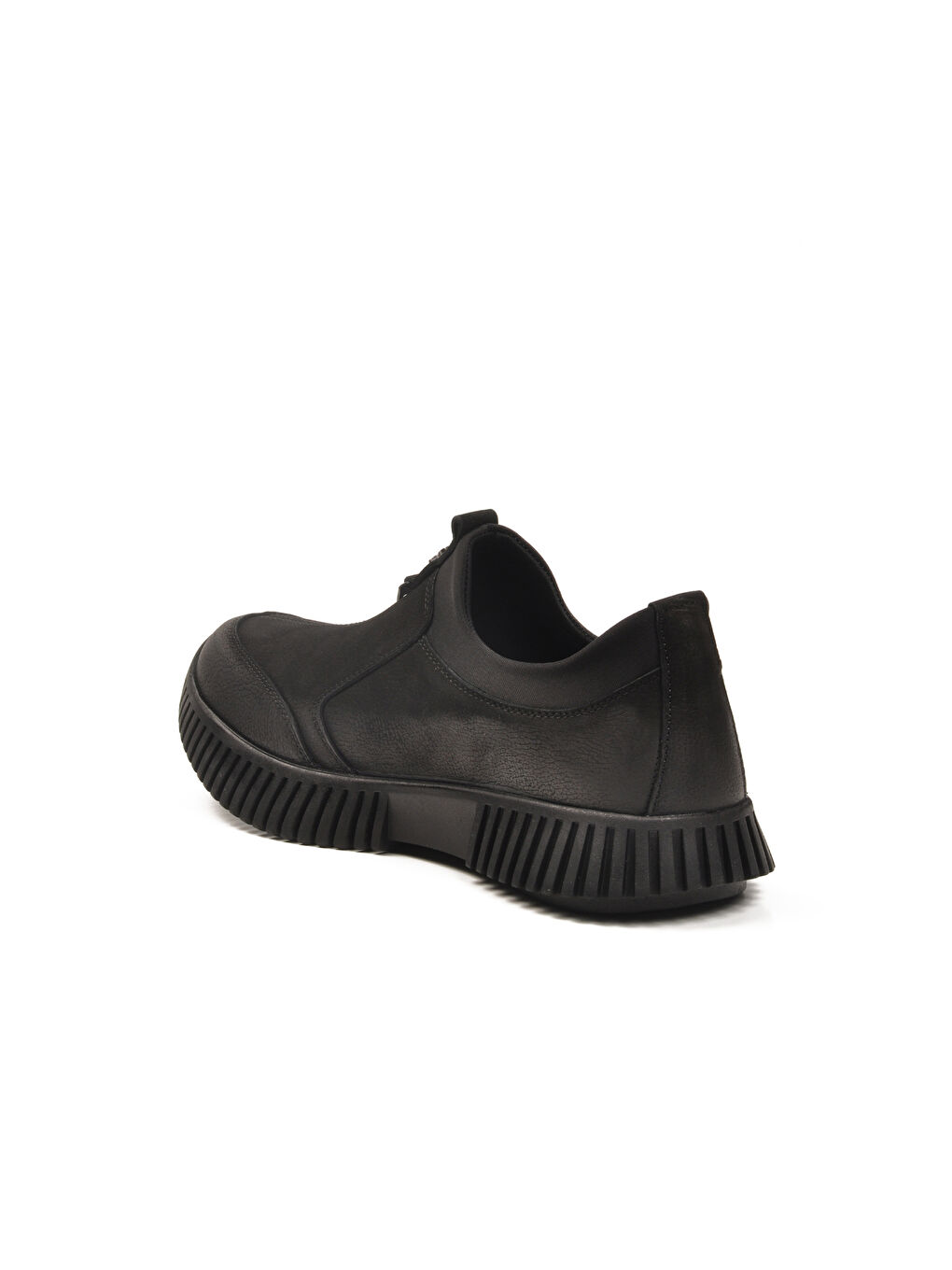 Siyah Nubuk Hakiki Deri Kaymaz Taban Kadın Casual Ayakkabı 25405007K Z-3