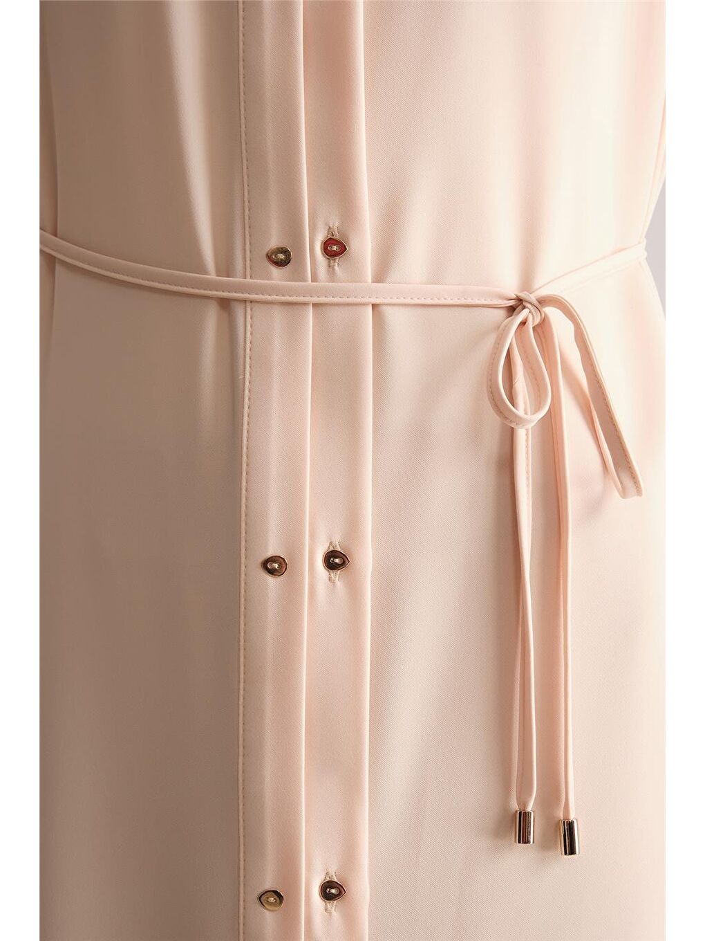 Ekru Çift Düğmeli Ve Pileli Ferace 24Y8803 Aytaşı-3