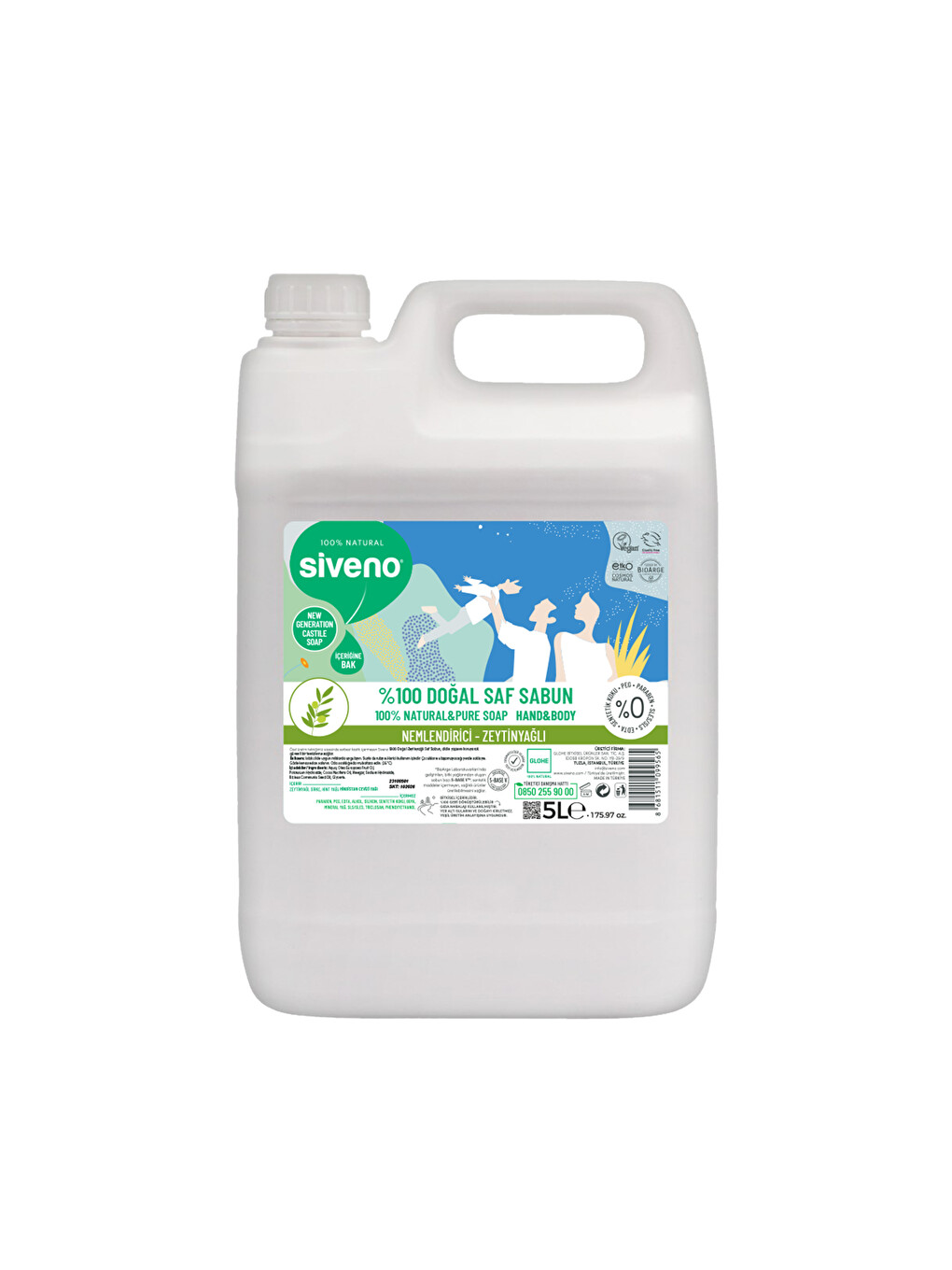 %100 Doğal Sıvı Kastil Sabun Zeytinyağlı Yoğun Nemlendirici Bitkisel Vegan 5000 ml-3