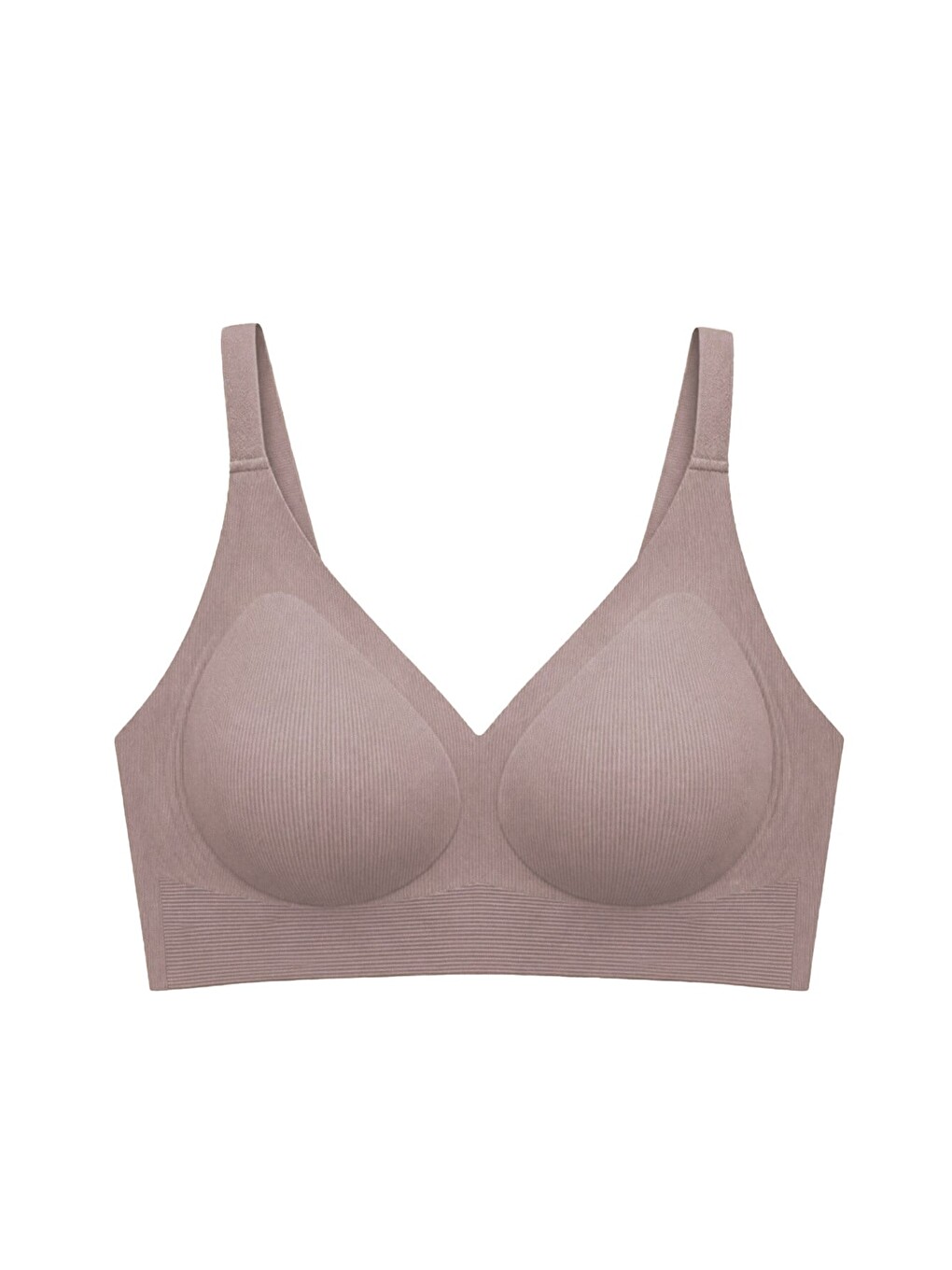 Seamless Bra - Velora | Kahverengi Lazer Kesim Balensiz Rib Dokulu Dikişsiz Kadın Sütyen