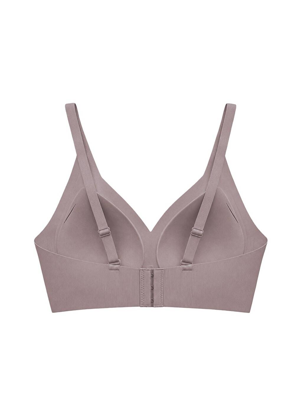 Seamless Bra - Velora | Kahverengi Lazer Kesim Balensiz Rib Dokulu Dikişsiz Kadın Sütyen-1