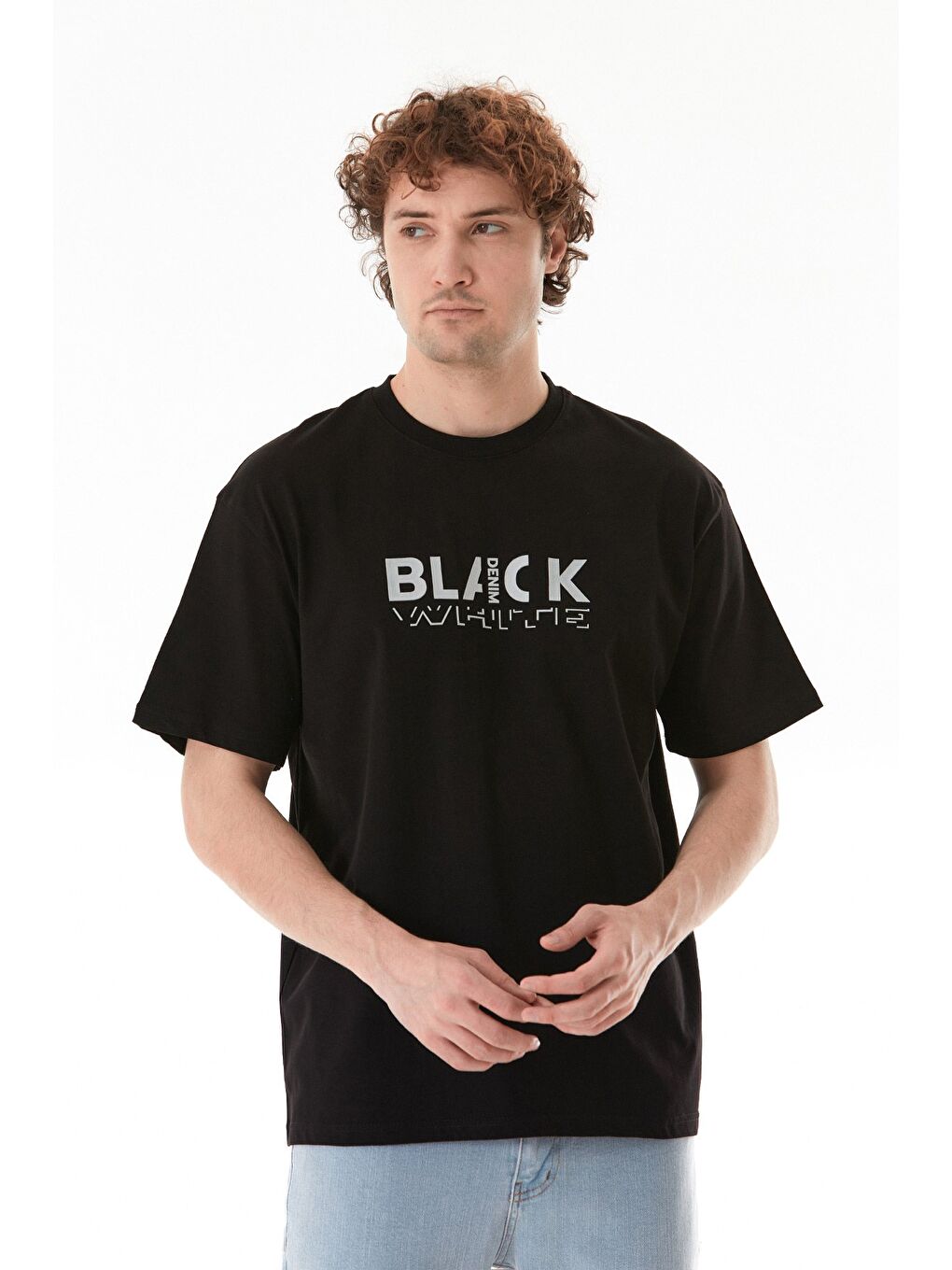 Siyah Black Kabartma Baskılı Tişört