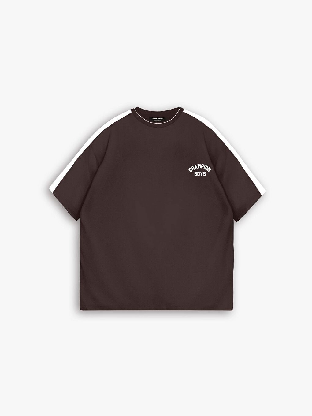 ablukaonline Erkek Oversize 'Champion Boys' Baskılı T-Shirt Kahverengi