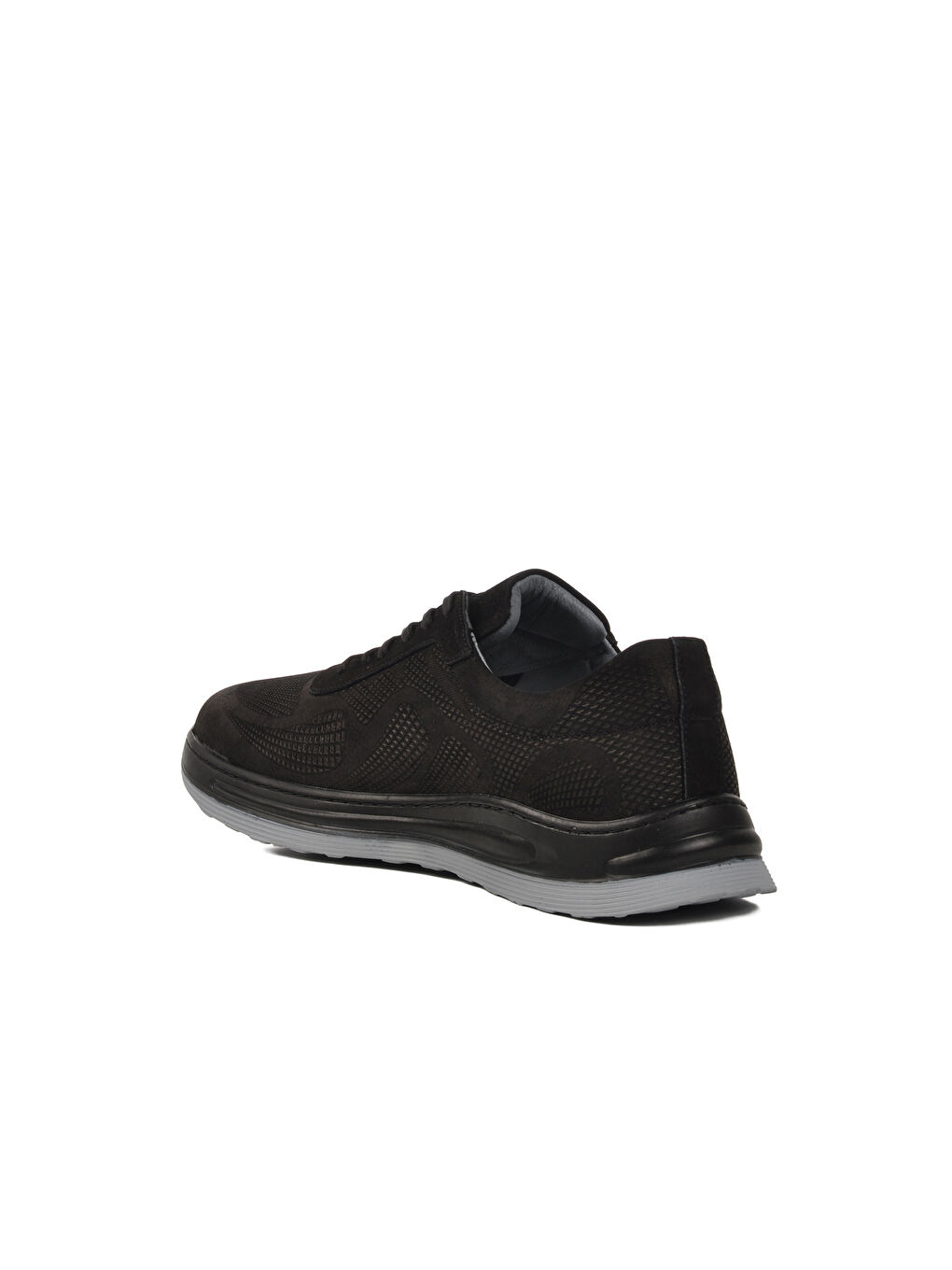 Siyah Nubuk Hakiki Deri Erkek Casual Ayakkabı 402 M-3