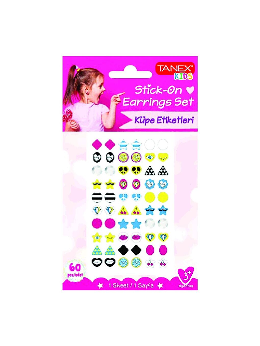 Tanex Kids Sticker Küpe Etiketi 60 Parça (25205)