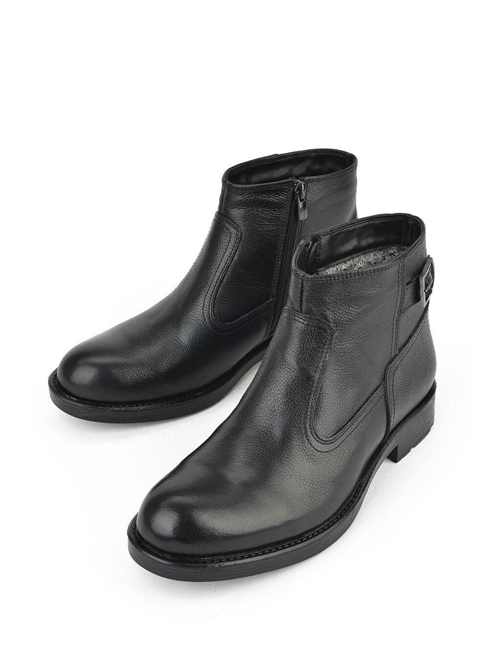 Erkek Hakiki Deri Kürklü Bot 153999Z0442 Siyah-4