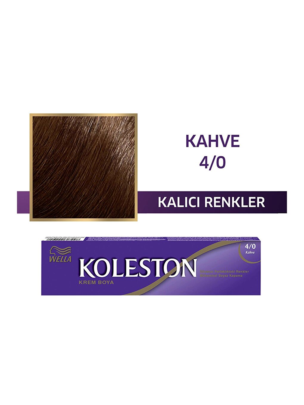 Wella Renksiz Koleston Single Tüp Boya 4/0 Kahve - 1