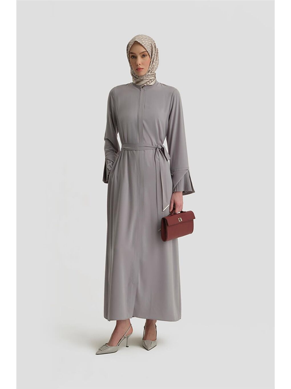 Manşeti Katlanabilen Ferace 25Y8300 Açık Gri-1