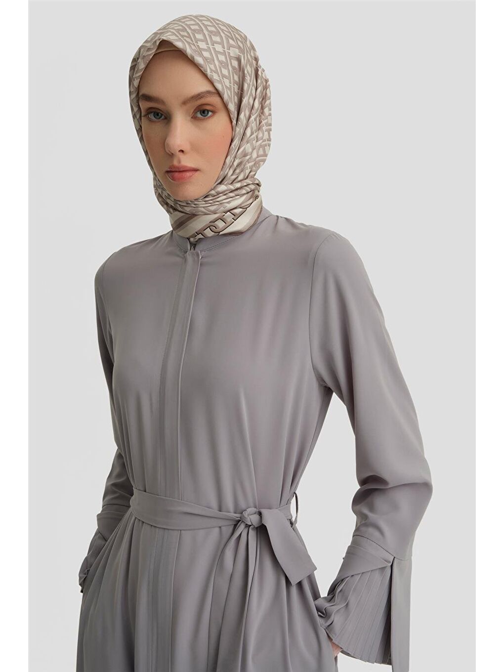 Manşeti Katlanabilen Ferace 25Y8300 Açık Gri-2
