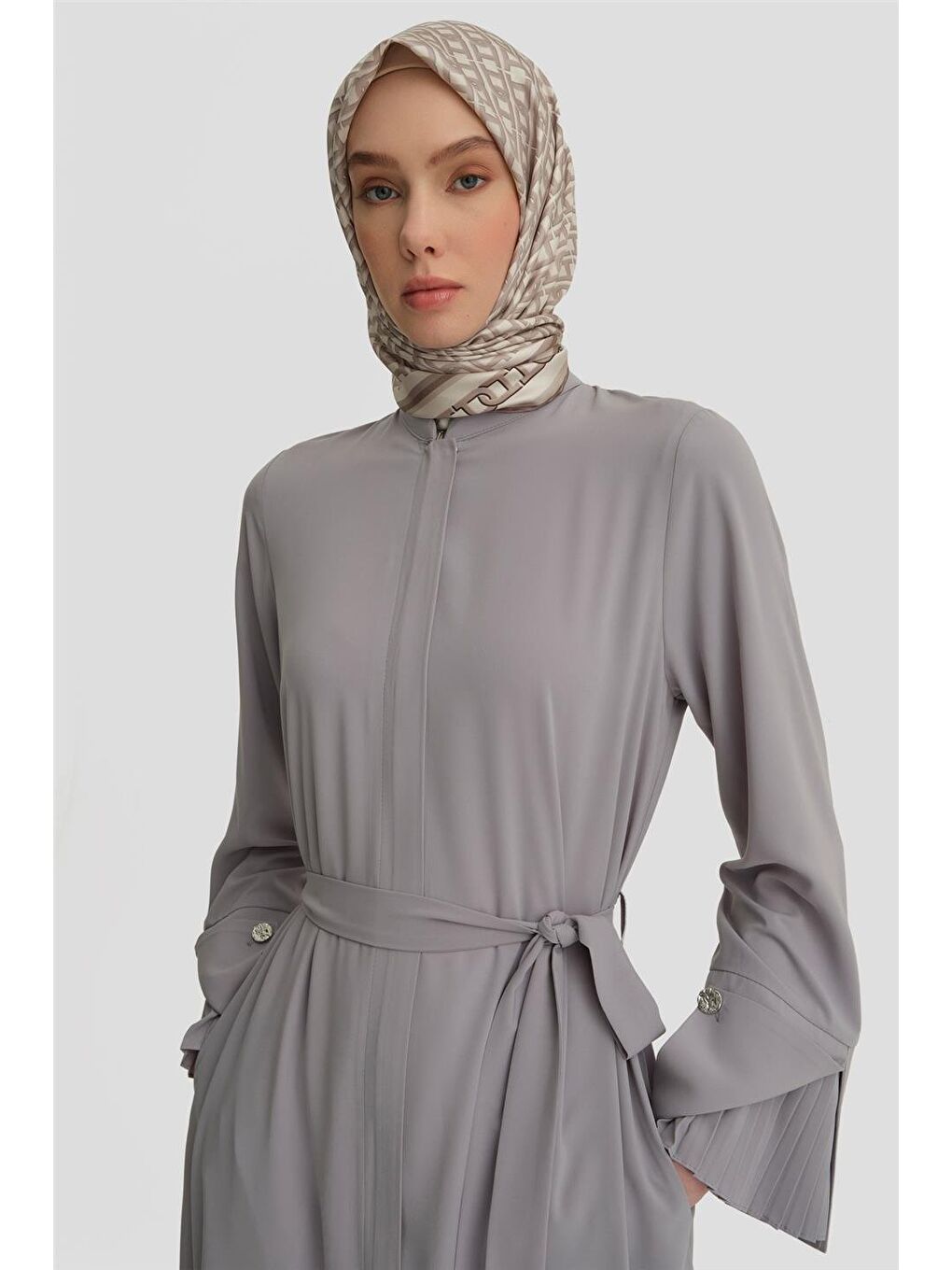 Manşeti Katlanabilen Ferace 25Y8300 Açık Gri-3