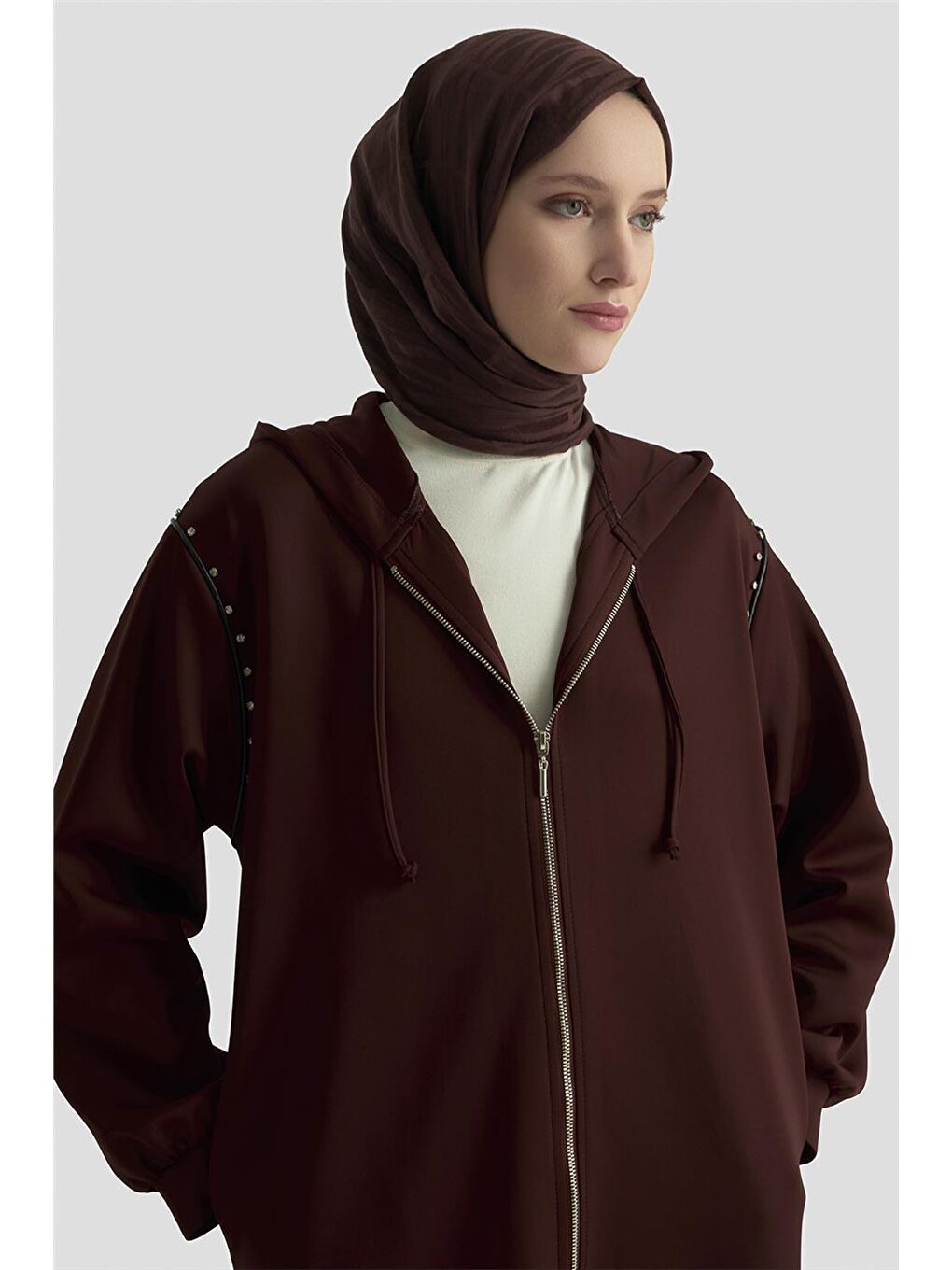 Taş Detaylı Örme Kap 25Kd4028 Bordo