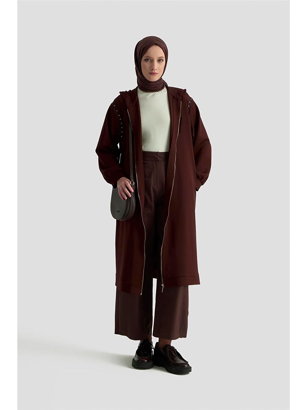 Taş Detaylı Örme Kap 25Kd4028 Bordo-1