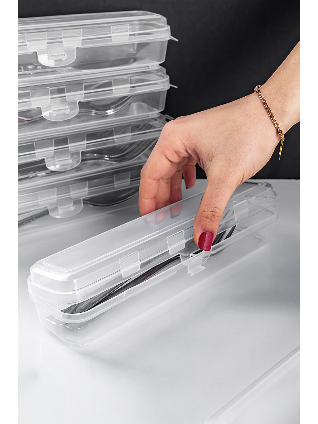 Renksiz 4lü Saklama Kutusu Kabı Seti-2