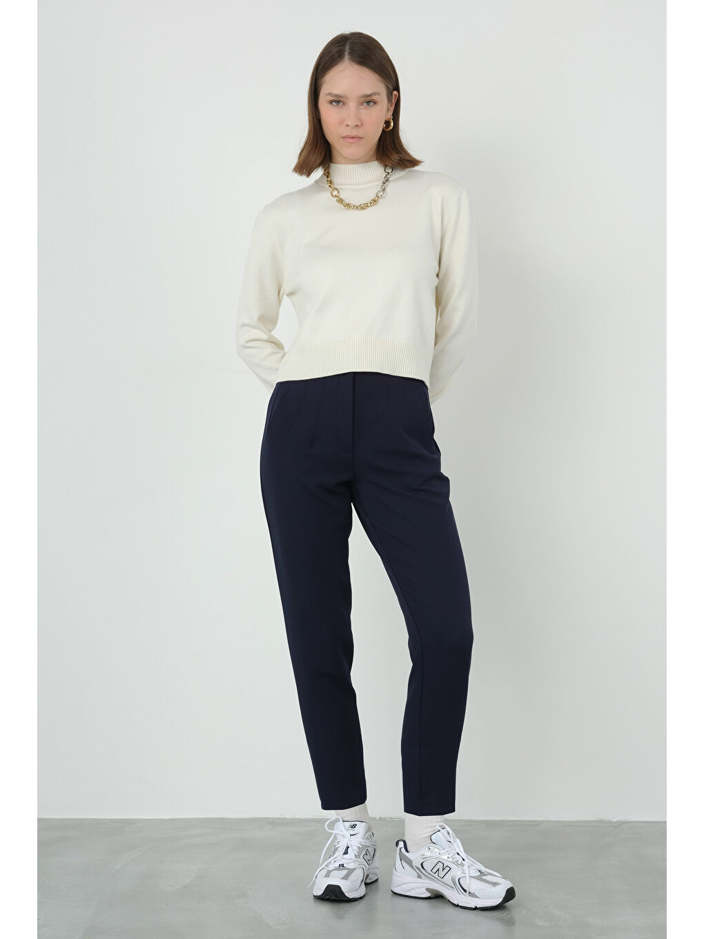 Fit Pantolon Lacivert-2