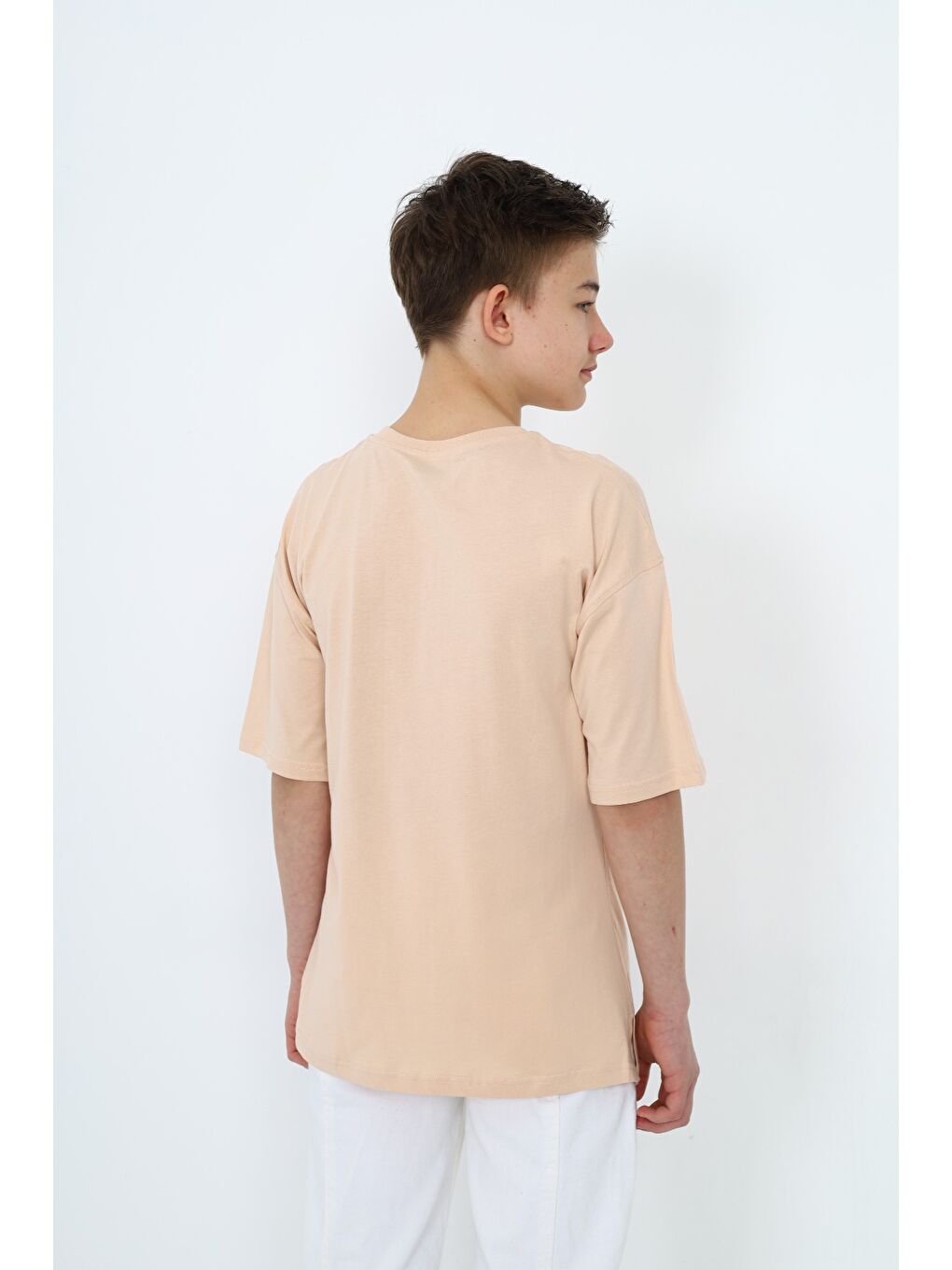 Bej Erkek Çocuk Baskılı Tişört-4