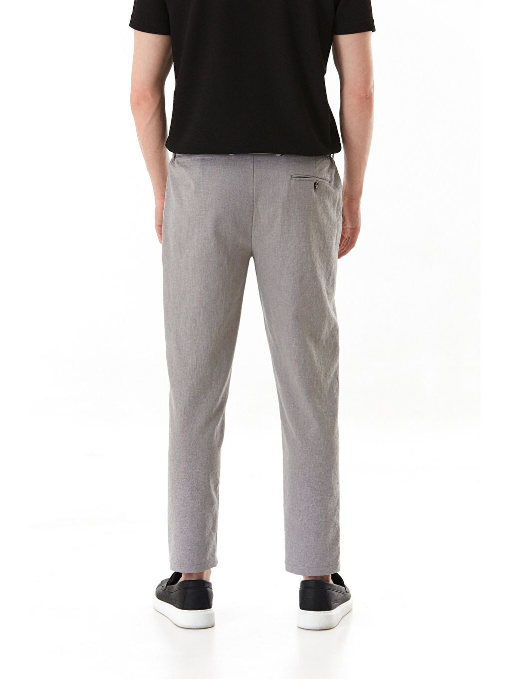 Gri Beli Bağcıklı Jogger Pantolon-4