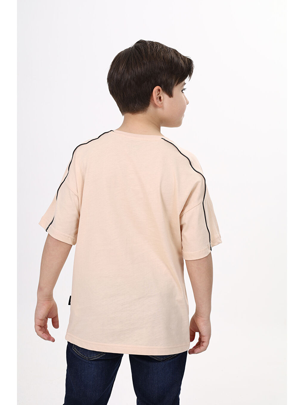 Bej Erkek Çocuk Baskılı Tişört-2