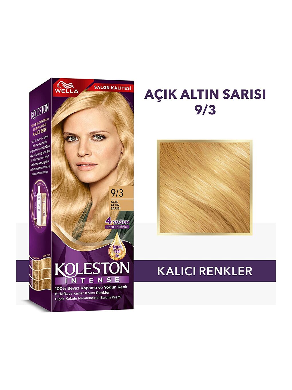 Wella Renksiz Koleston Intense Saç Boyası 9/3 Açık Altın Sarısı - Salon Kalitesi