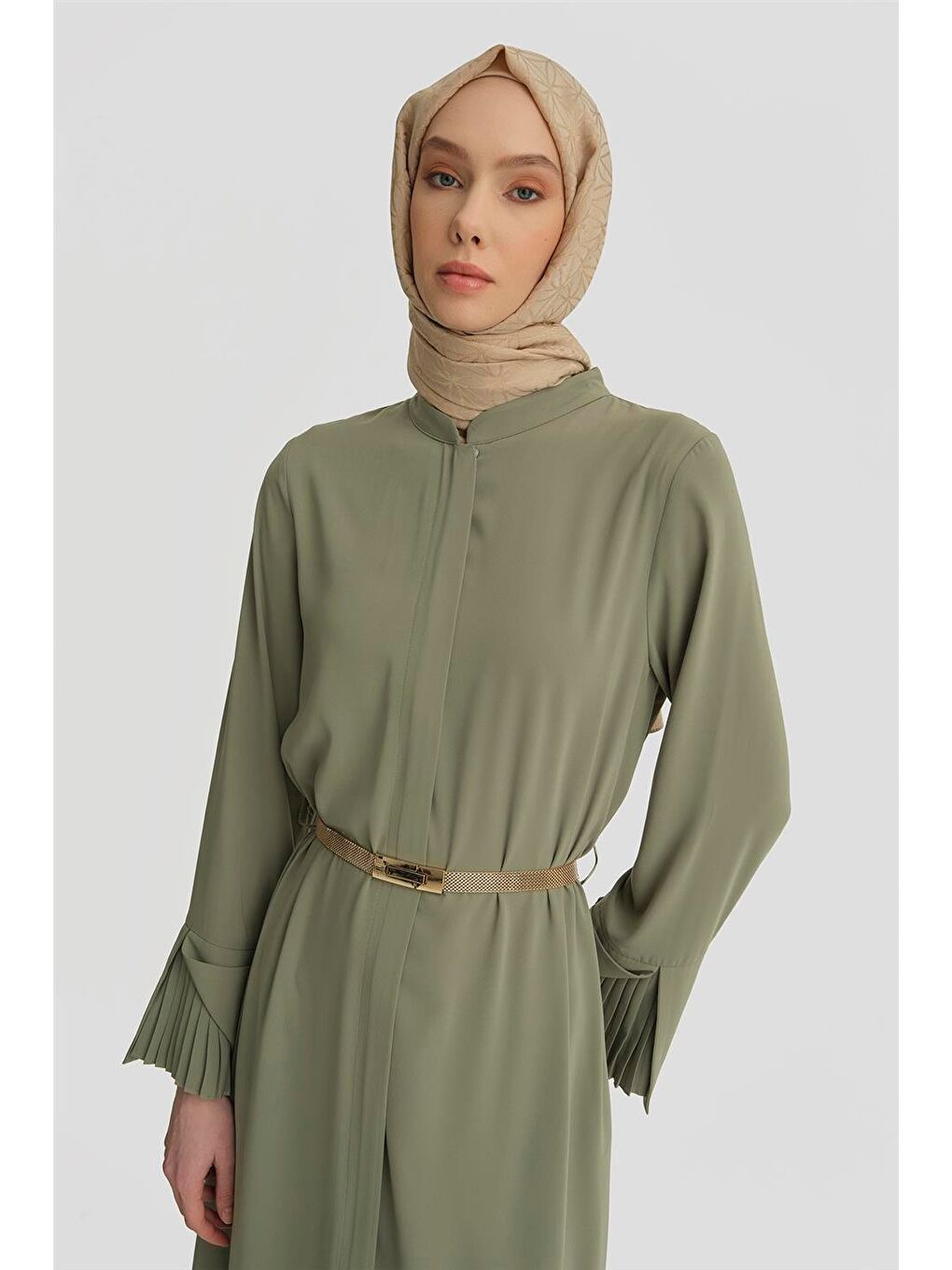 Manşeti Katlanabilen Ferace 25Y8300 Yeşil-2