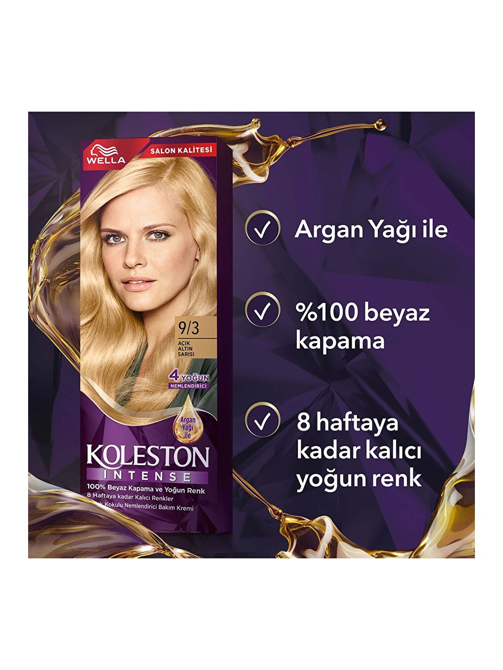 Wella Renksiz Koleston Intense Saç Boyası 9/3 Açık Altın Sarısı - Salon Kalitesi - 5