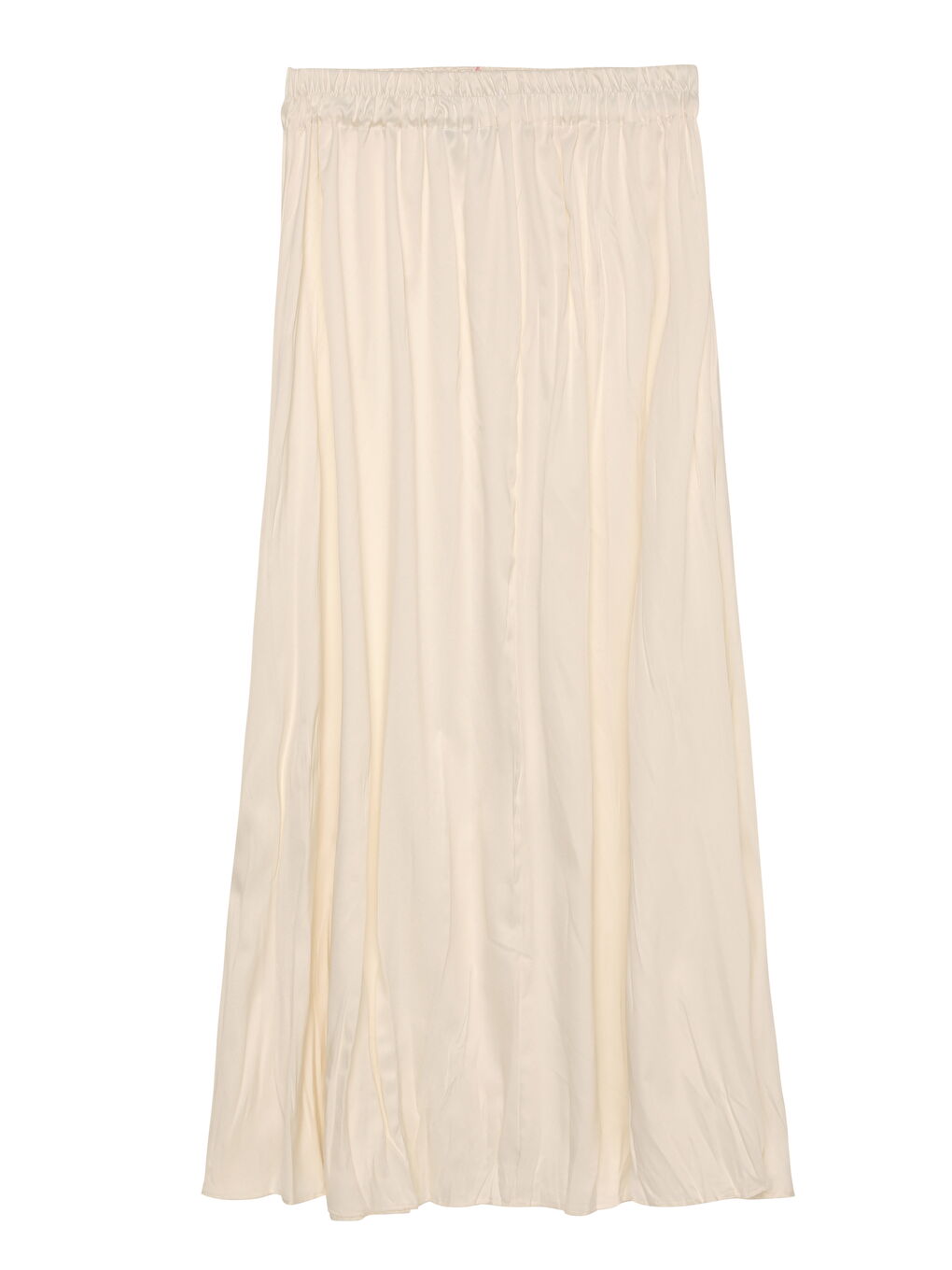 Beli Lastikli Pileli Midi Boy Etek Bej-1