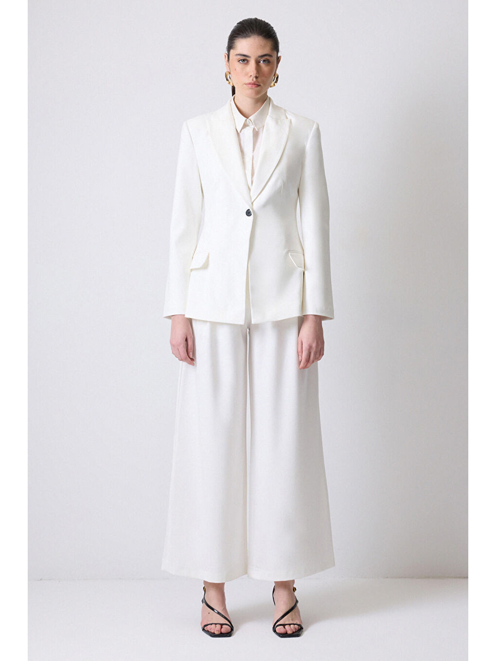 Ekru Ceket Pantolon Takım