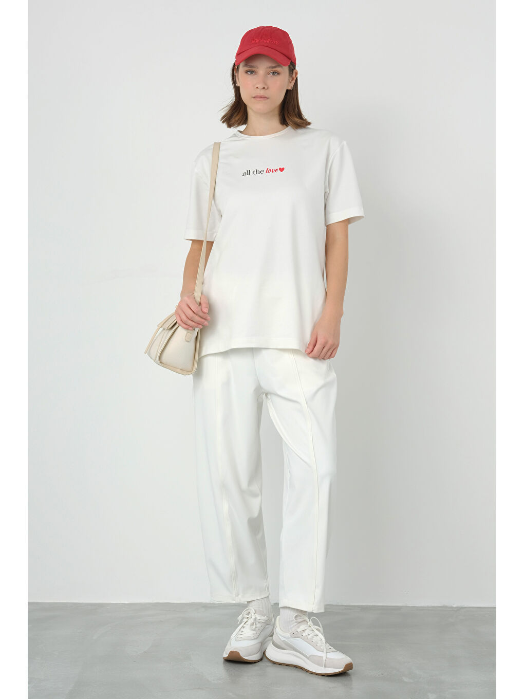 Parçalı Pantolon Beyaz-1