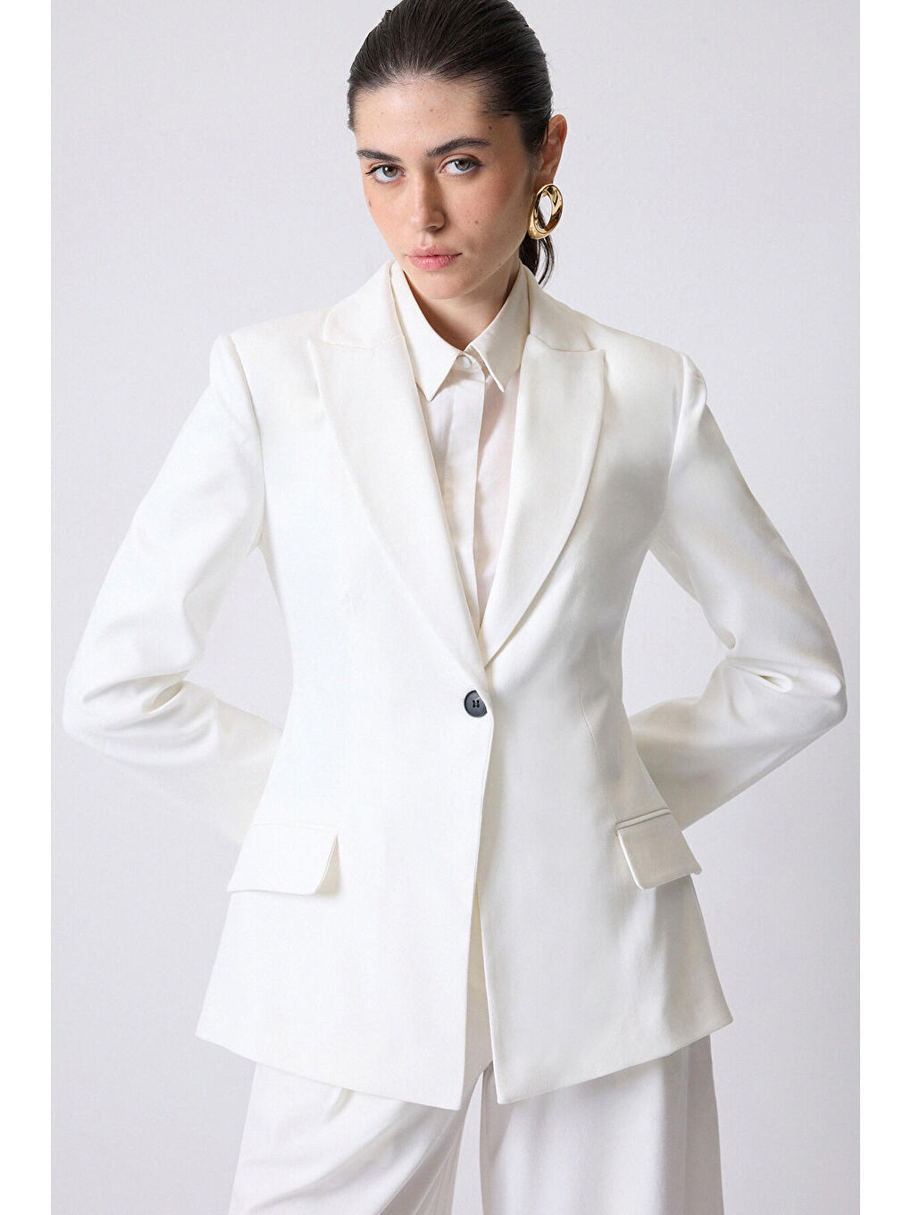 Ekru Ceket Pantolon Takım-2