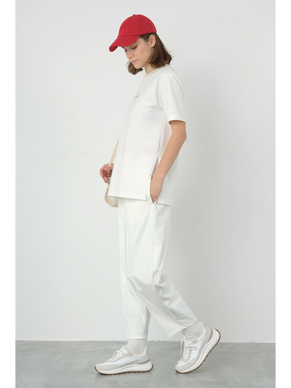 Parçalı Pantolon Beyaz-3