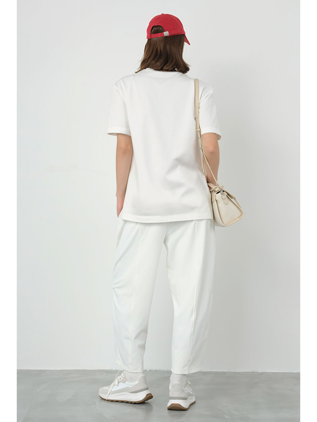 Parçalı Pantolon Beyaz-4